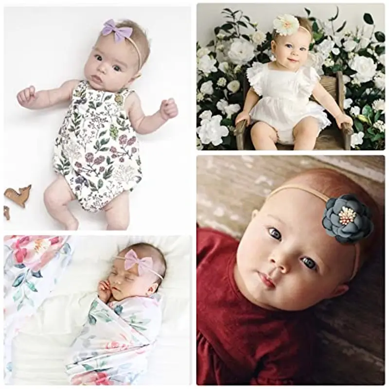 DRESHOW 10 Pcs Bambini Fascia Per Capelli Fasce Bambina Neonata Elastica Fascia Neonato Fasce per Bambini Fasce Capelli Bambina Fascia Bambina Accessori Fasce miniatura 3