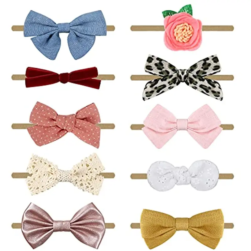DRESHOW 10 Pcs Fascia Per Capelli Bambini Neonata Elastica - Accessori Capelli Bambina