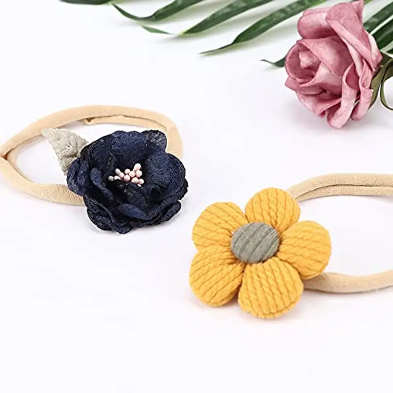 DRESHOW 10 Pcs Fascia Per Capelli Bambini Neonata Elastica - Accessori Capelli Bambina miniatura 3