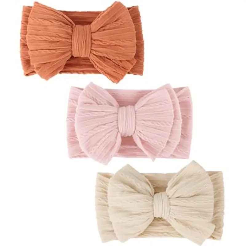DRESHOW 3 Pezzi Bambini Fascia Per Capelli Elastica Neonata Accessori Fasce Capelli