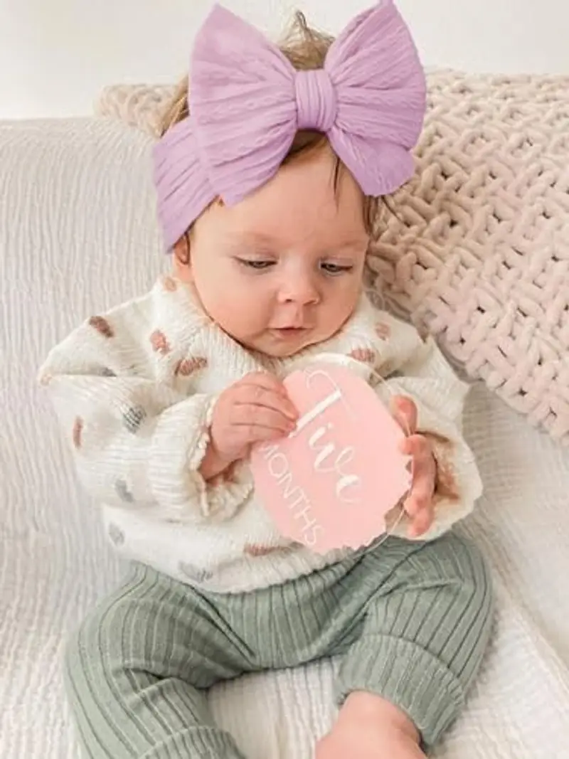 DRESHOW 3 Pezzi Bambini Fascia Per Capelli Fasce Bambina Neonata Elastica Fascia Neonato Fasce per Bambini Fasce Capelli Bambina Fascia Bambina Accessori Fasce miniatura 2