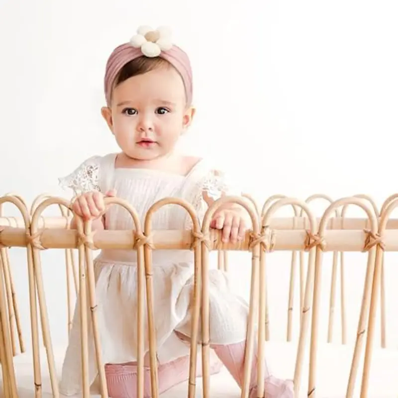 DRESHOW 3 Pezzi Fasce Floreali per Ragazze Nylon Elasticizzato Accessori per Capelli Fatti a Mano per Neonati Bambini miniatura 2