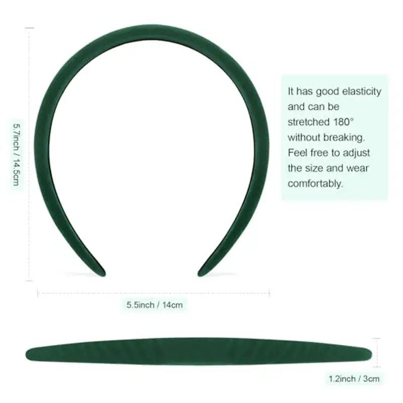 DRESHOW 4 Pezzi Fasce per Donna e Ragazze Annodato Fasce in Velluto per Capelli Moda Boho Larghe Accessori per Capelli miniatura 3