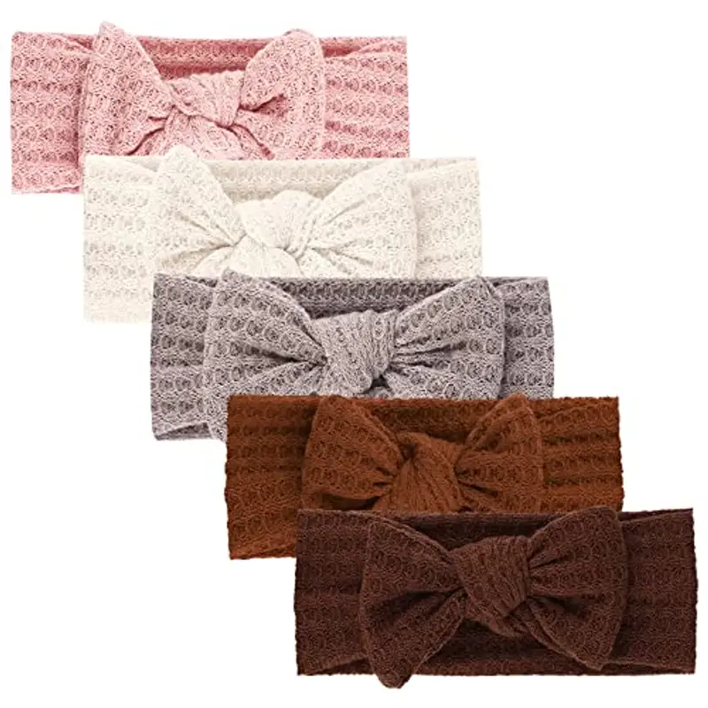 DRESHOW 5 Pezzi Bambini Fascia Per Capelli Elastica Neonata Accessori Fasce Capelli