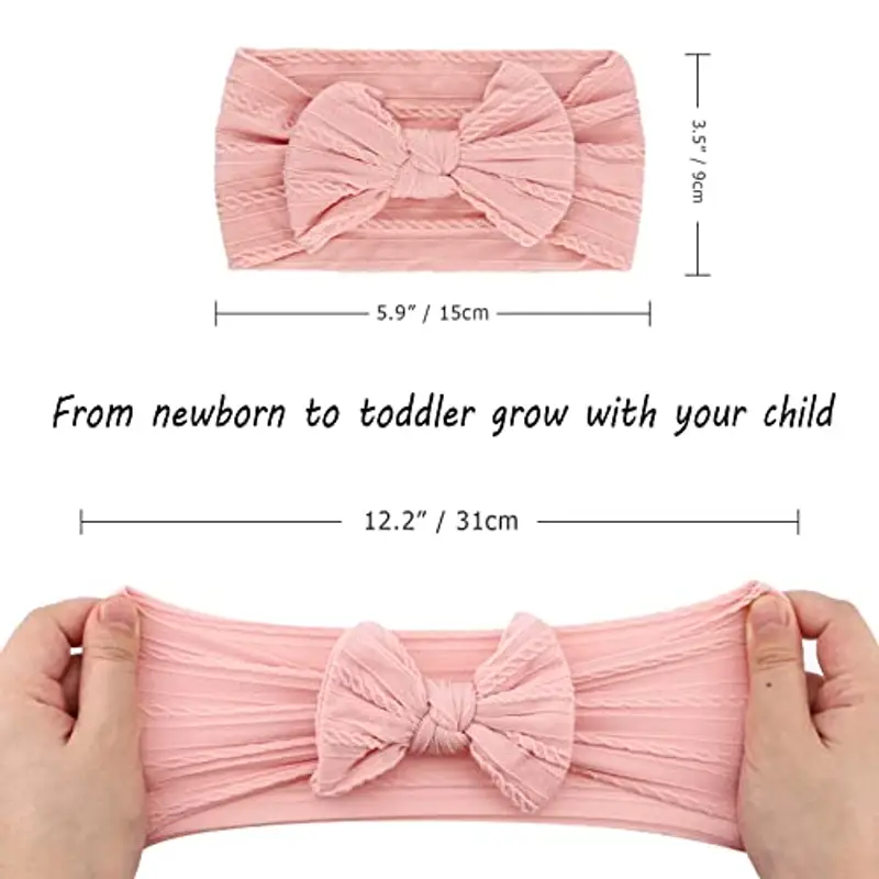 DRESHOW 5 Pezzi Bambini Fascia Per Capelli Elastica Neonata Accessori - Fasce Capelli Bambina miniatura 2