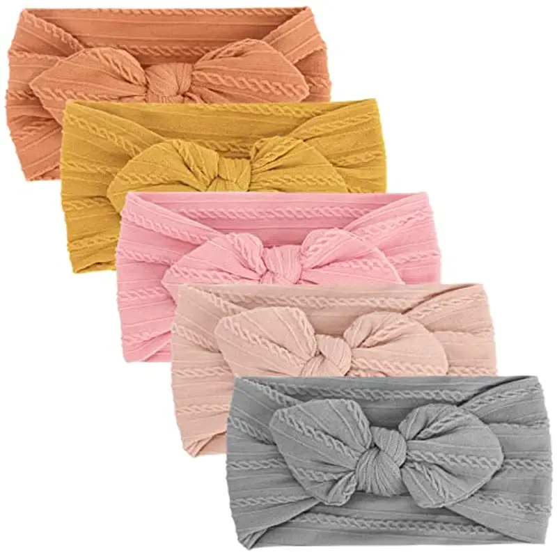 DRESHOW 5 Pezzi Bambini Fascia Per Capelli Elastica Neonata Accessori - Fasce Capelli Bambina