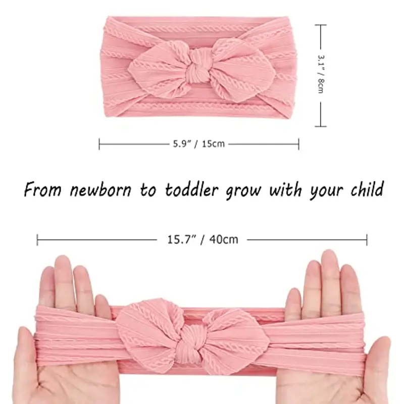 DRESHOW 5 Pezzi Bambini Fascia Per Capelli Elastica Neonata Accessori - Fasce Capelli Bambina miniatura 2