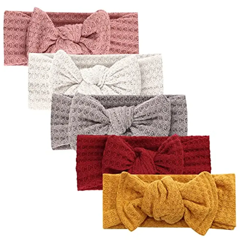 DRESHOW 5 Pezzi Fascia Per Capelli Bambini Neonata Elastica Accessori