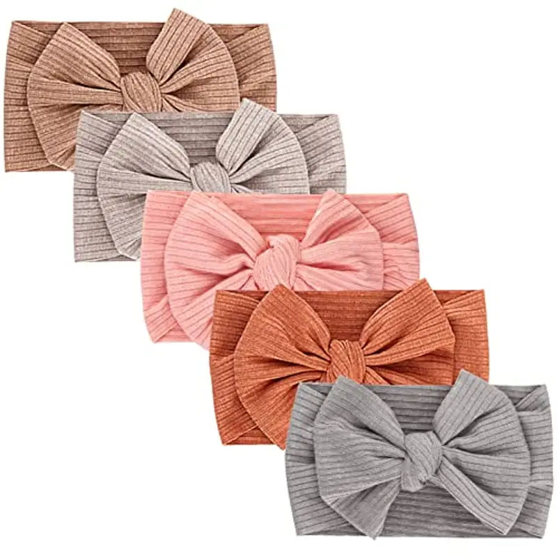 DRESHOW 5 Pezzi Fascia Per Capelli Fasce Bambina Neonata Elastica Fascia Neonato Fasce per Bambini Fascia Bambina Accessori