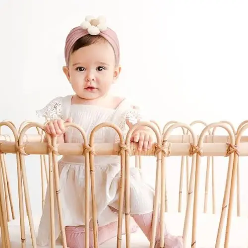 DRESHOW 6 Pezzi Fasce Floreali per Ragazze Nylon Elasticizzato Accessori per Capelli Fatti a Mano per Neonati Bambini miniatura 2