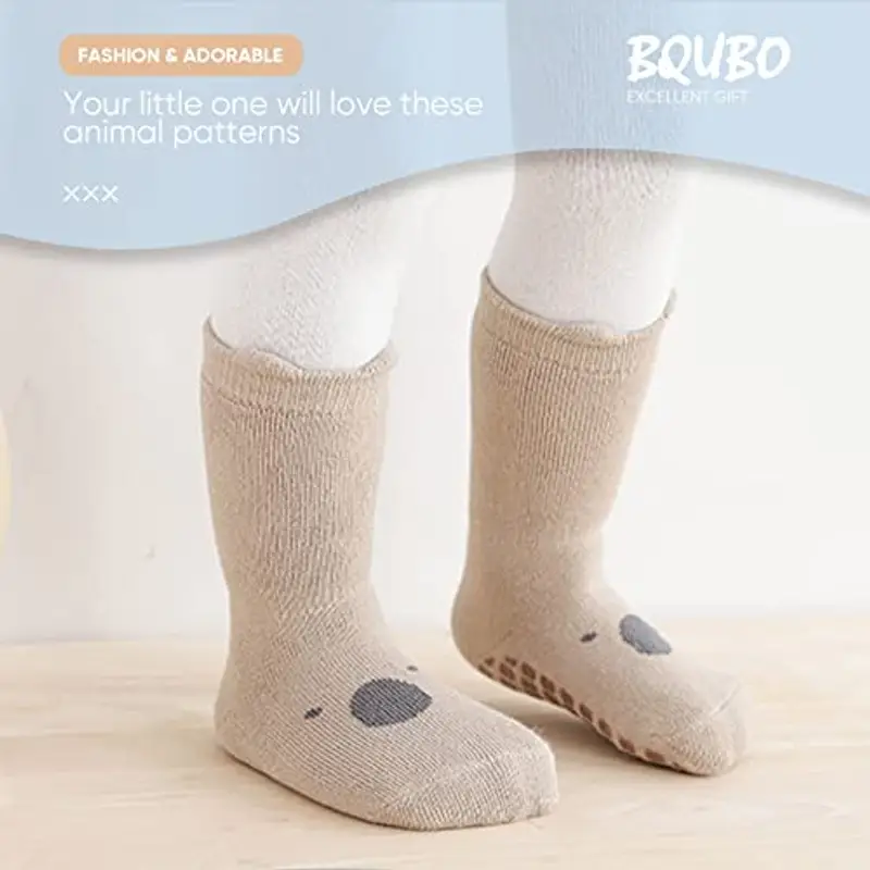 DRESHOW Calzini Antiscivolo per Bambini Calzini alla Caviglia con Impugnature Calzini in Cotone per Bambine e Bambini miniatura 2