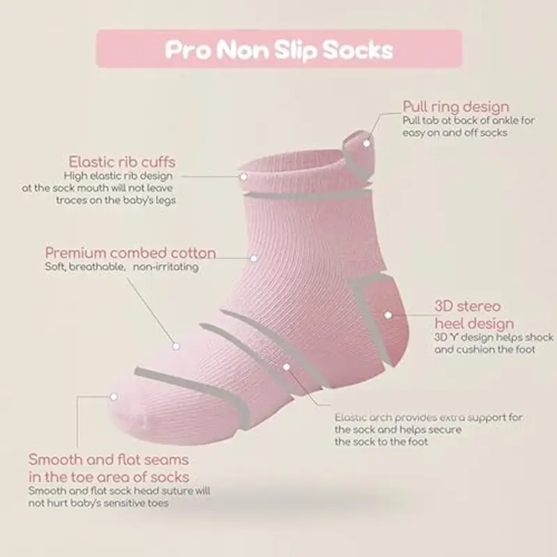 DRESHOW Calzini Antiscivolo per Bambini Con Suole Antisdrucciolevoli Per Neonati Bambini Ragazzi Ragazze miniatura 2
