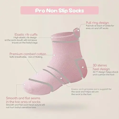 DRESHOW Calzini Antiscivolo per Bambini Con Suole Antisdrucciolevoli Per Neonati Bambini Ragazzi Ragazze miniatura 2