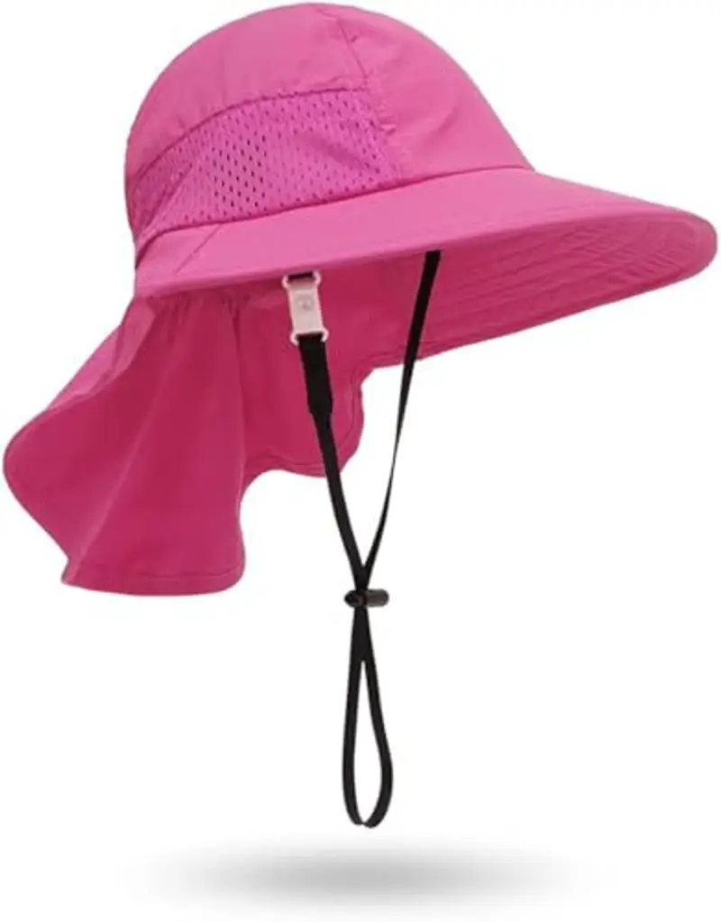 DRESHOW Cappello da Sole per Neonati UPF 50+ Cappello da Collo per Ragazzo Protezione per Bambini Cappello a Secchiello Traspirante miniatura 3