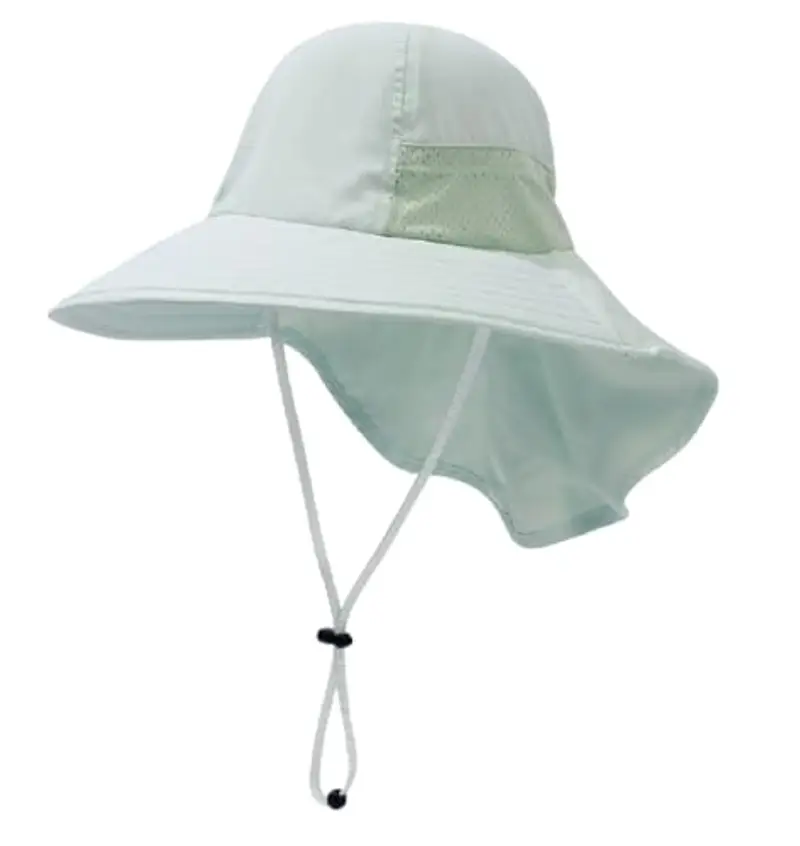 DRESHOW Cappello da Sole per Neonati UPF 50+ Cappello da Collo per Ragazzo Protezione per Bambini Cappello a Secchiello Traspirante