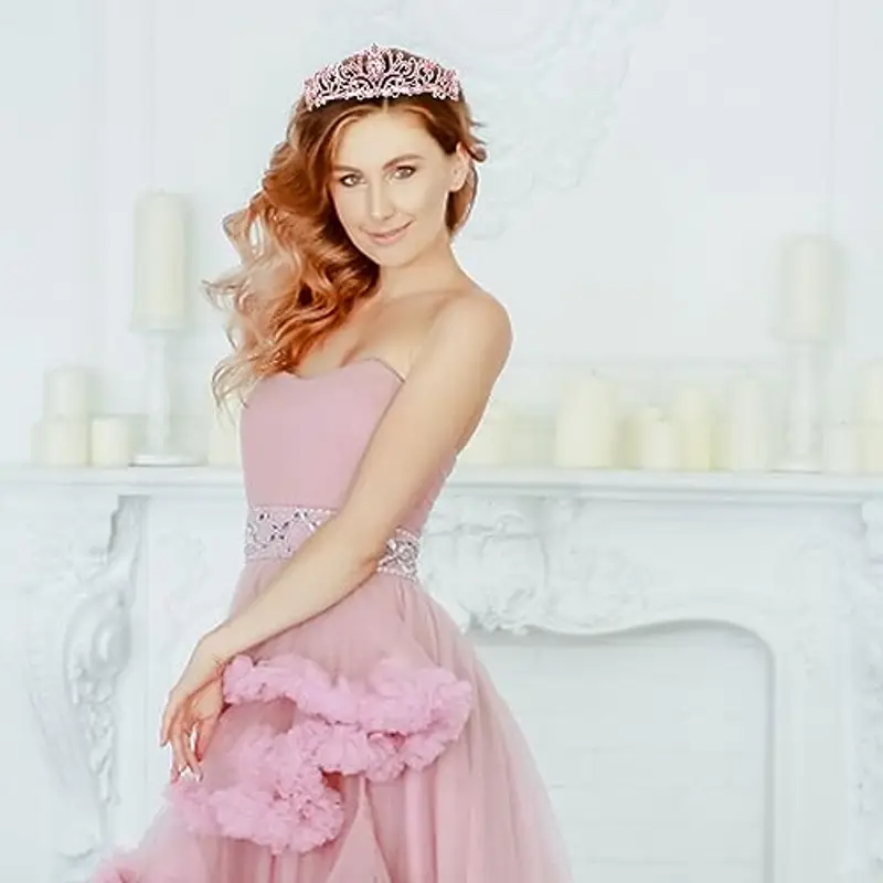 DRESHOW Corona di Compleanno e Fusciacca per le Donna Fascia di Compleanno Della Ragazza e Tiara di Strass Set di Decorazioni di Compleanno Accessori per Capelli Fusciacca di Glitter per la Festa miniatura 2