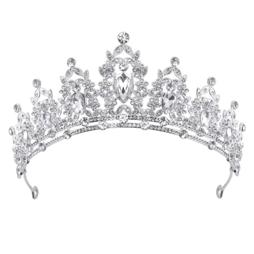 DRESHOW Corona di Compleanno per Donna Tiara di Cristallo di Strass per Ragazze Decorazioni Accessori per Capelli Tiara