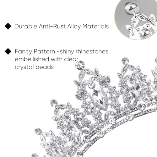 DRESHOW Corona di Compleanno per Donna Tiara di Cristallo di Strass per Ragazze Decorazioni Accessori per Capelli Tiara miniatura 2