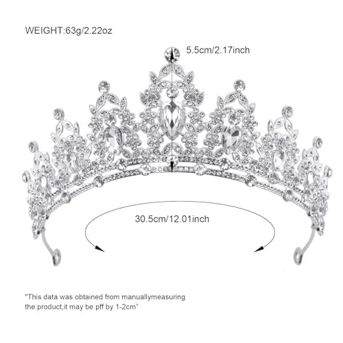 DRESHOW Corona di Compleanno per Donna Tiara di Cristallo di Strass per Ragazze Decorazioni Accessori per Capelli Tiara miniatura 3