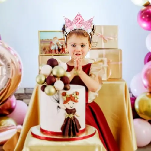 DRESHOW Corona di Fiori di Rosa Corona Bambina Fascia Tiara Corona da Principessa Cerchietto per Feste di Compleanno miniatura 2