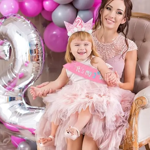 DRESHOW Corona di Fiori di Rosa Corona Bambina Fascia Tiara Corona da Principessa Cerchietto per Feste di Compleanno miniatura 3