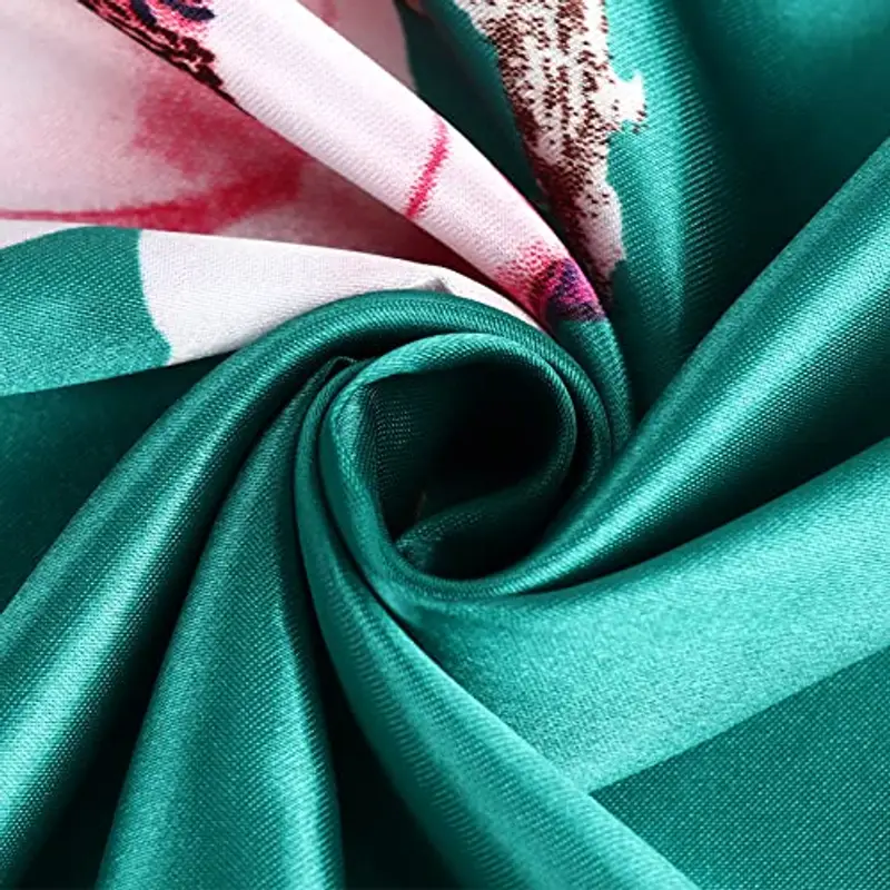 DRESHOW Donna Foulard Quadrato Grande in Raso Sciarpe per Capelli Accessori in Seta Bandane da Spiaggia con Motivi Classici miniatura 3