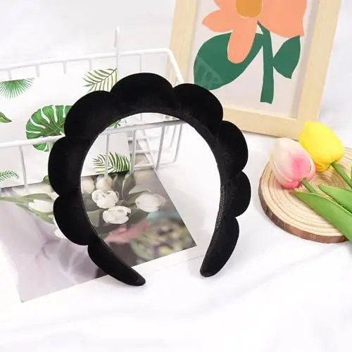 DRESHOW Fascia Termale per Donne Fascia di Spugna per il Lavaggio del Viso Nuvole Morbido Panno Terry Fasce per la Cura miniatura 3