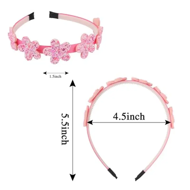 DRESHOW Ragazze Fasce Arco Glitter Bambini Fascia Cuore Stella Capelli per Toddlers Adolescenti miniatura 2