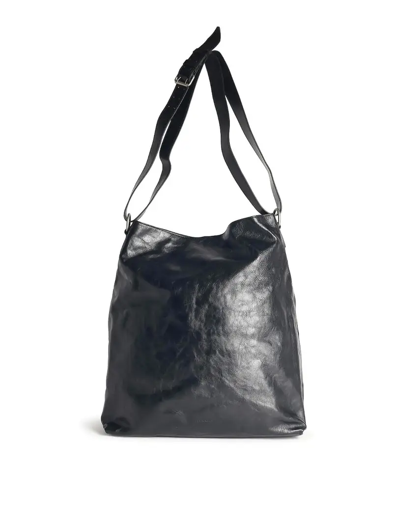 Borsa in pelle nera Nero
