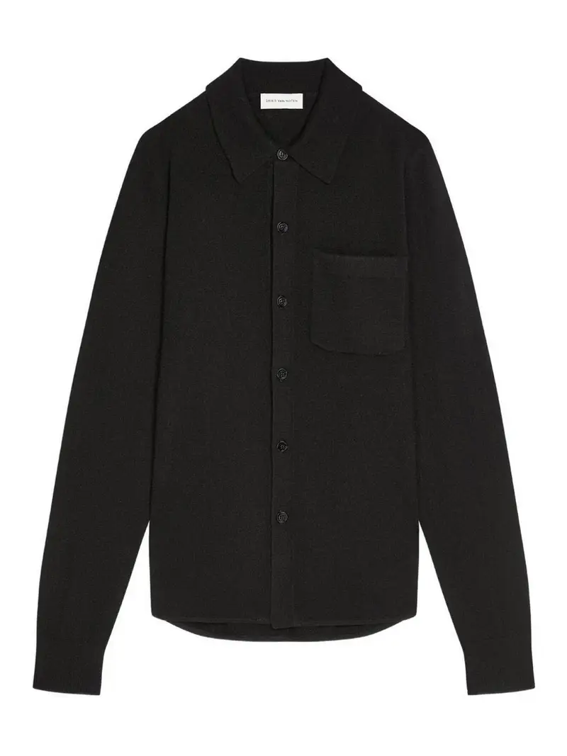 Camicia in cashmere Nero