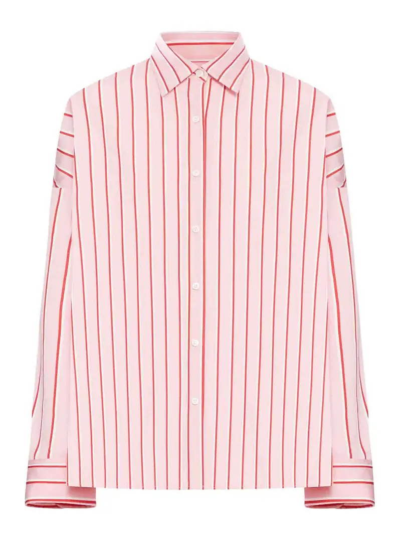 Camicia in cotone a righe Rosa