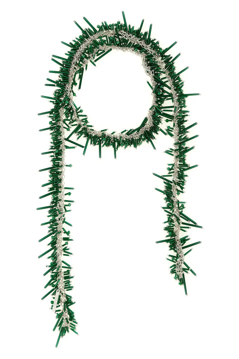 Collana Embroidered Scarf Verde