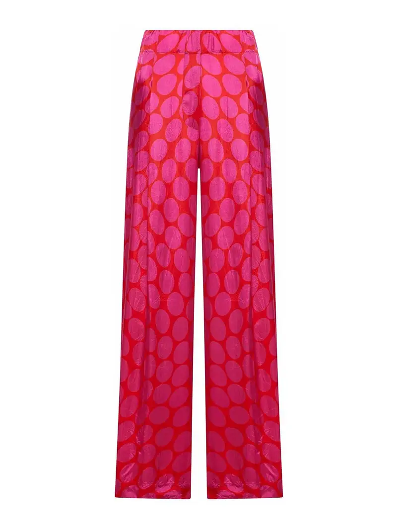 Pantaloni larghi con pantaloni a pieghe Rosa
