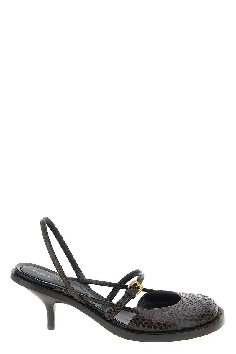 Slingback Pelle Marrone
