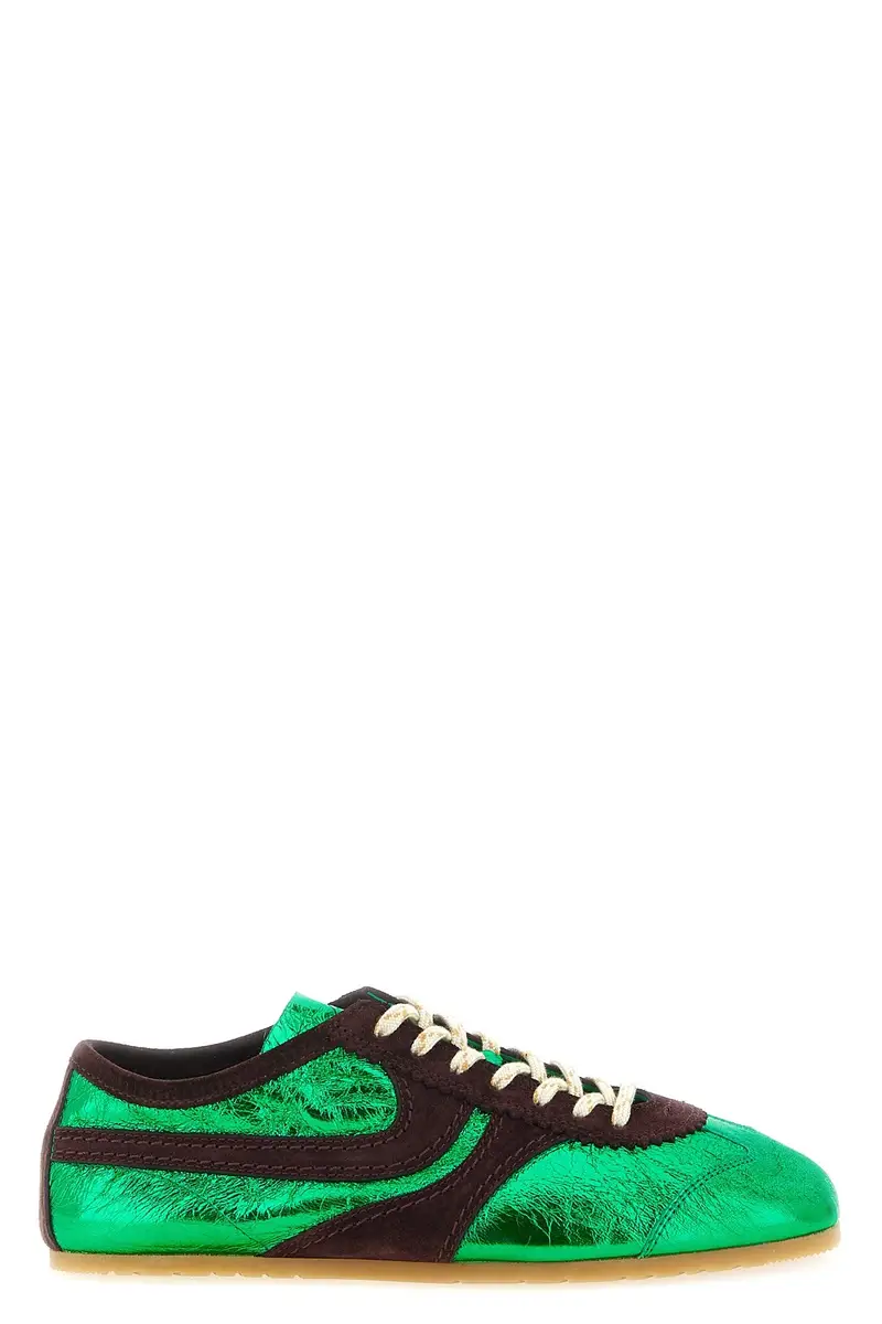 Sneaker Pelle Laminata Verde