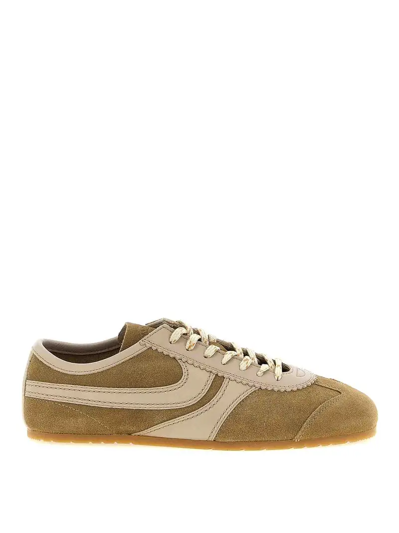 Sneakers in pelle scamosciata Beige