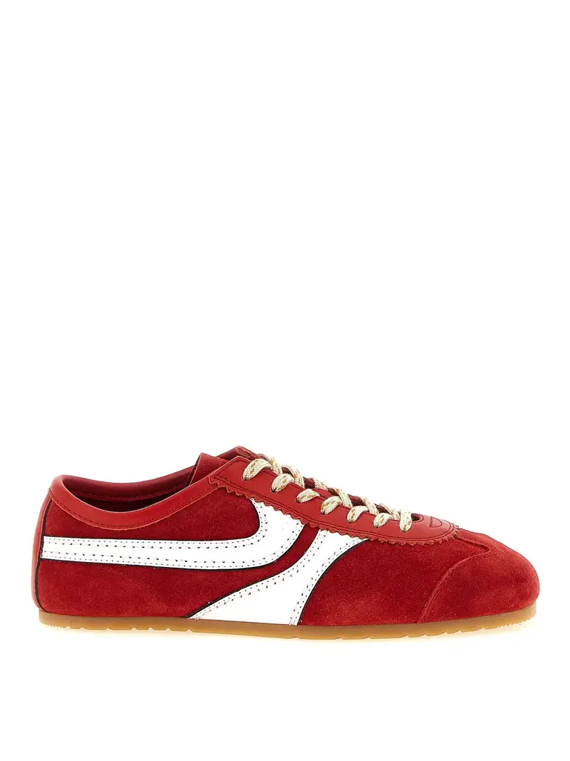 Sneakers in pelle scamosciata Rosso