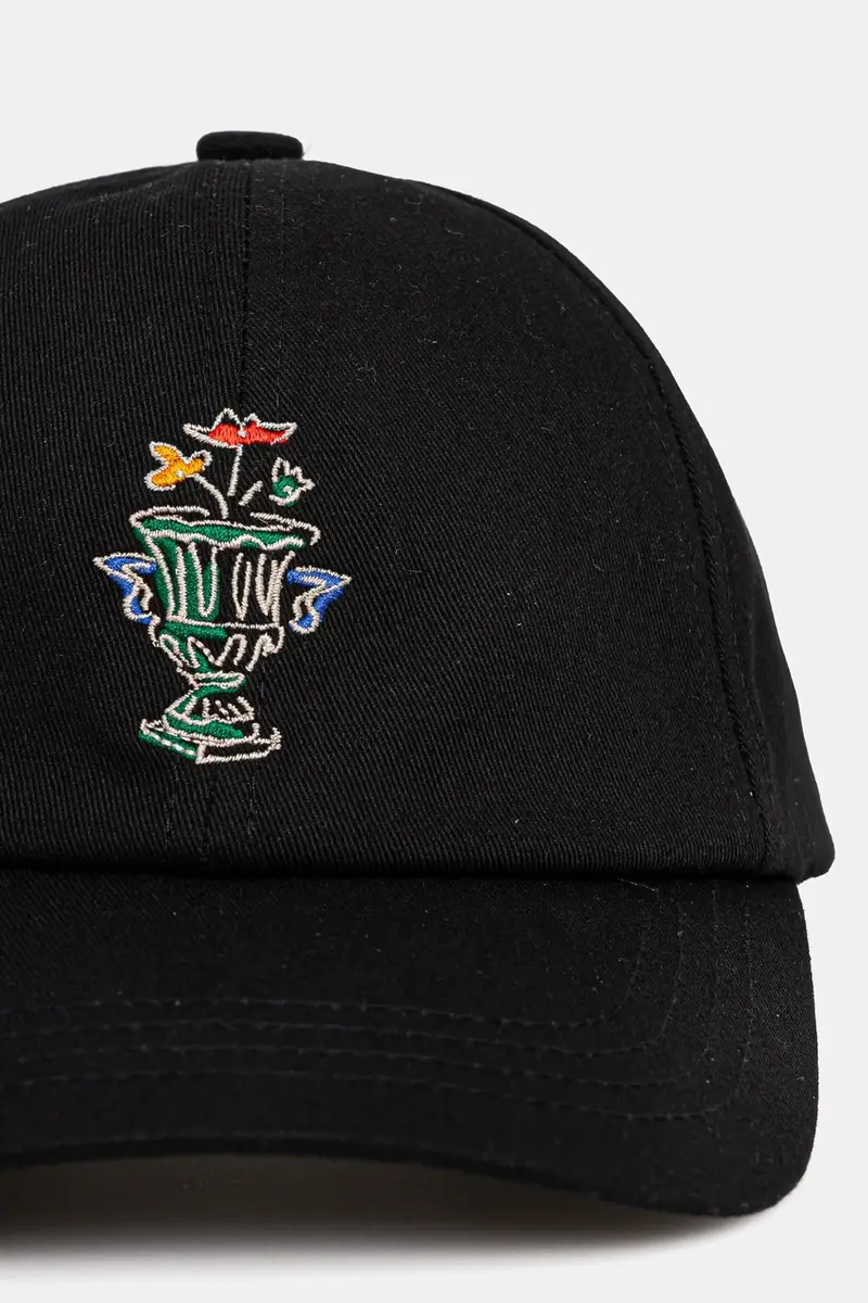 berretto da baseball in cotone La Casquette Vase colore nero con applicazione F-CP165-CO138-BL miniatura 2