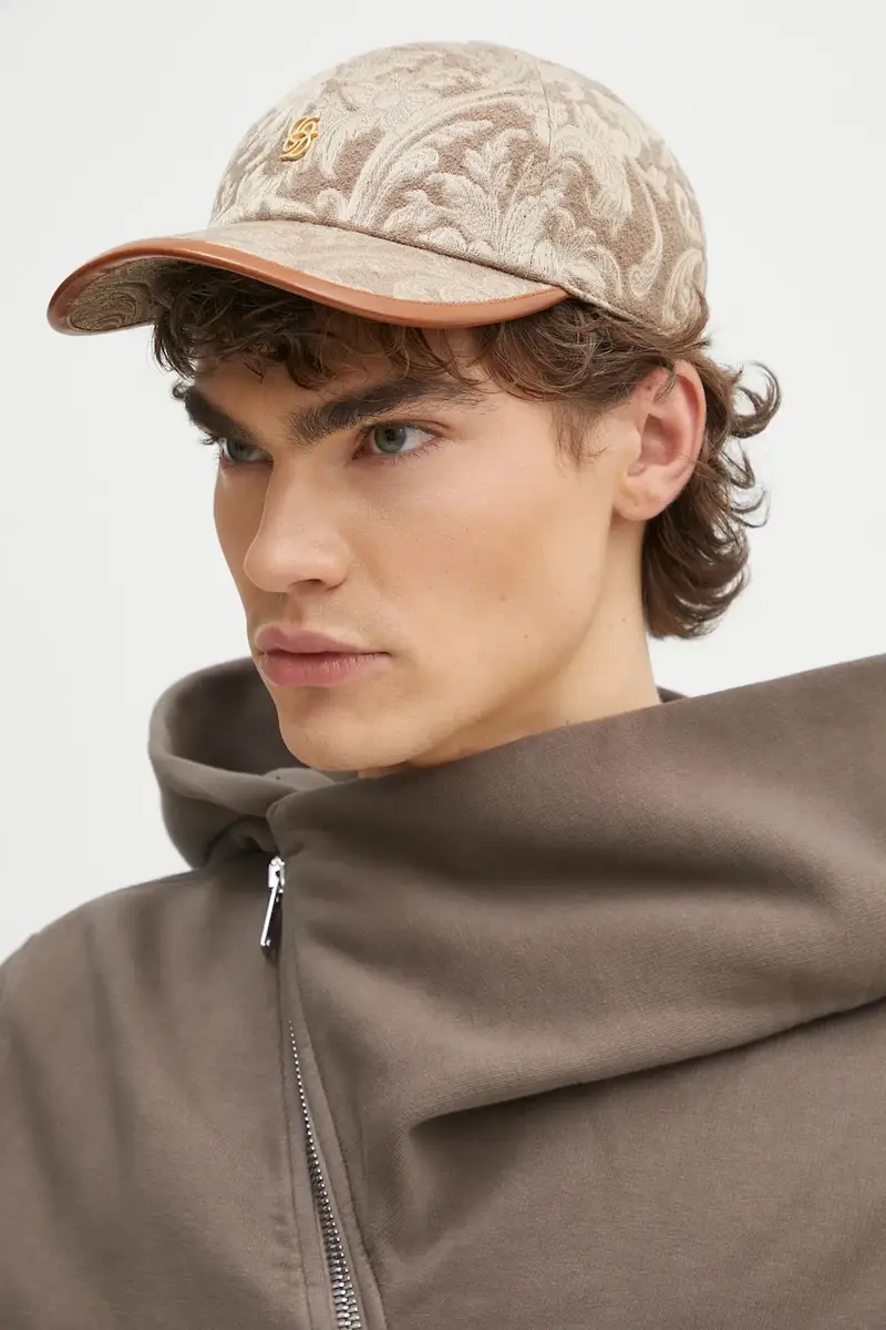 berretto da baseball La Casquette Jacquard colore beige G-CP166-VI014-BG