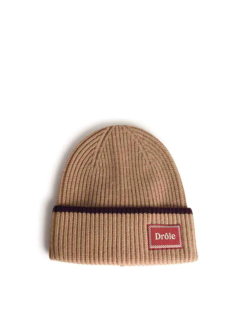 Berretto di lana merino laine bonnet laine Beige