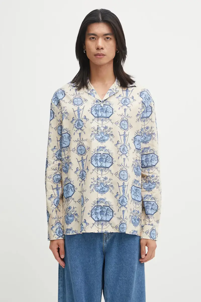 camicia con lino La Chemise Patineur colore beige I.SH232.LI011