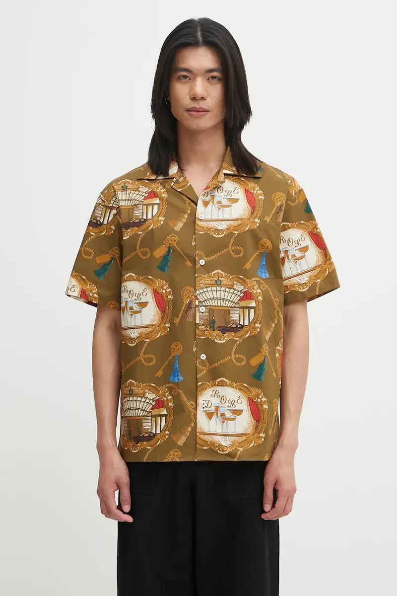 camicia in cotone La Chemise Grand HUtel uomo colore verde H.SH228.LI010