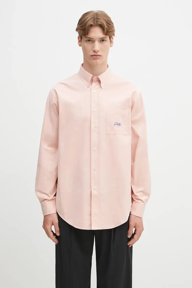 camicia in cotone La Chemise Lavee Drule uomo colore rosa G-SH195-CO178-LPI