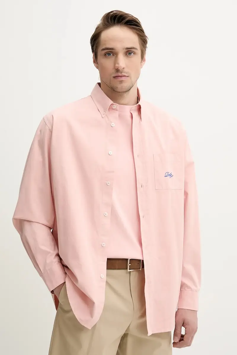camicia in cotone La Chemise Lavee Drule uomo colore rosa G-SH195-CO178-LPI