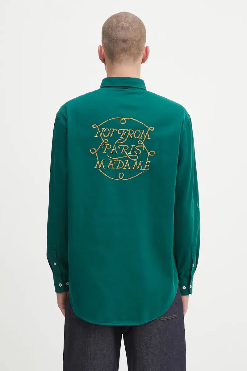 camicia in cotone La Chemise Slogan Tresses Verde