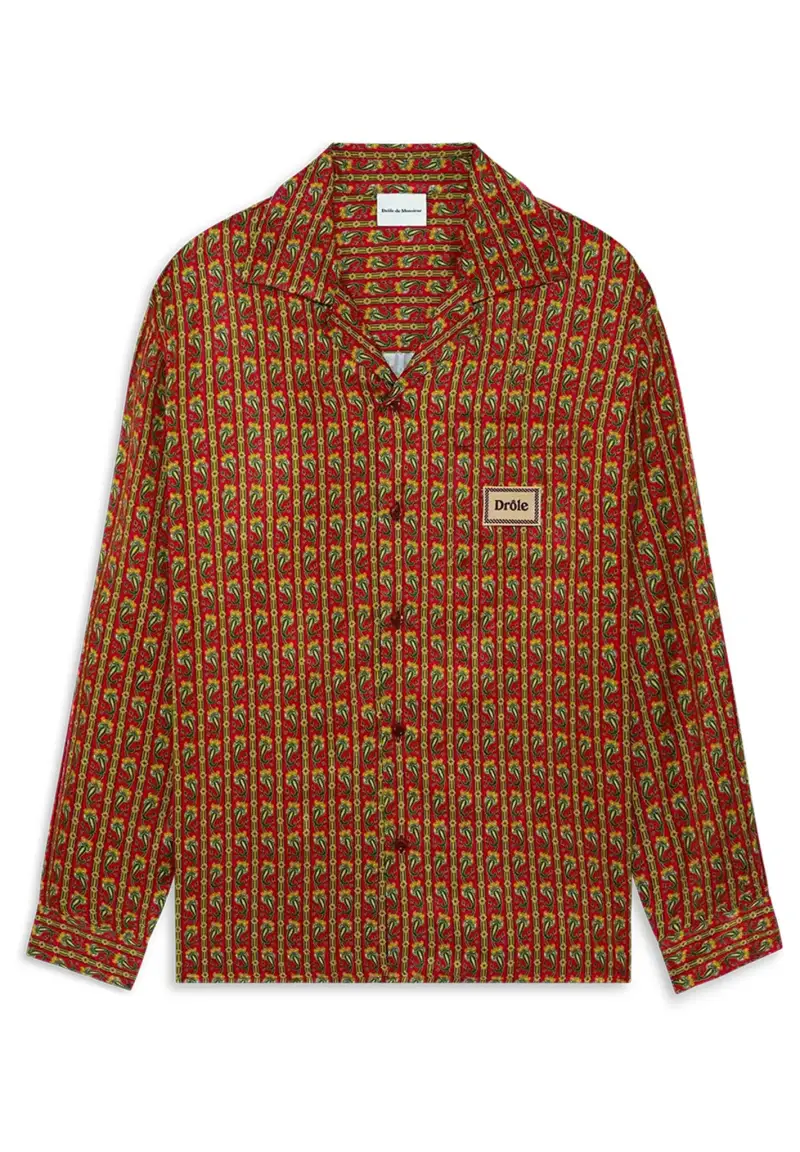 Camicia in Viscosa Stampata ROSSO