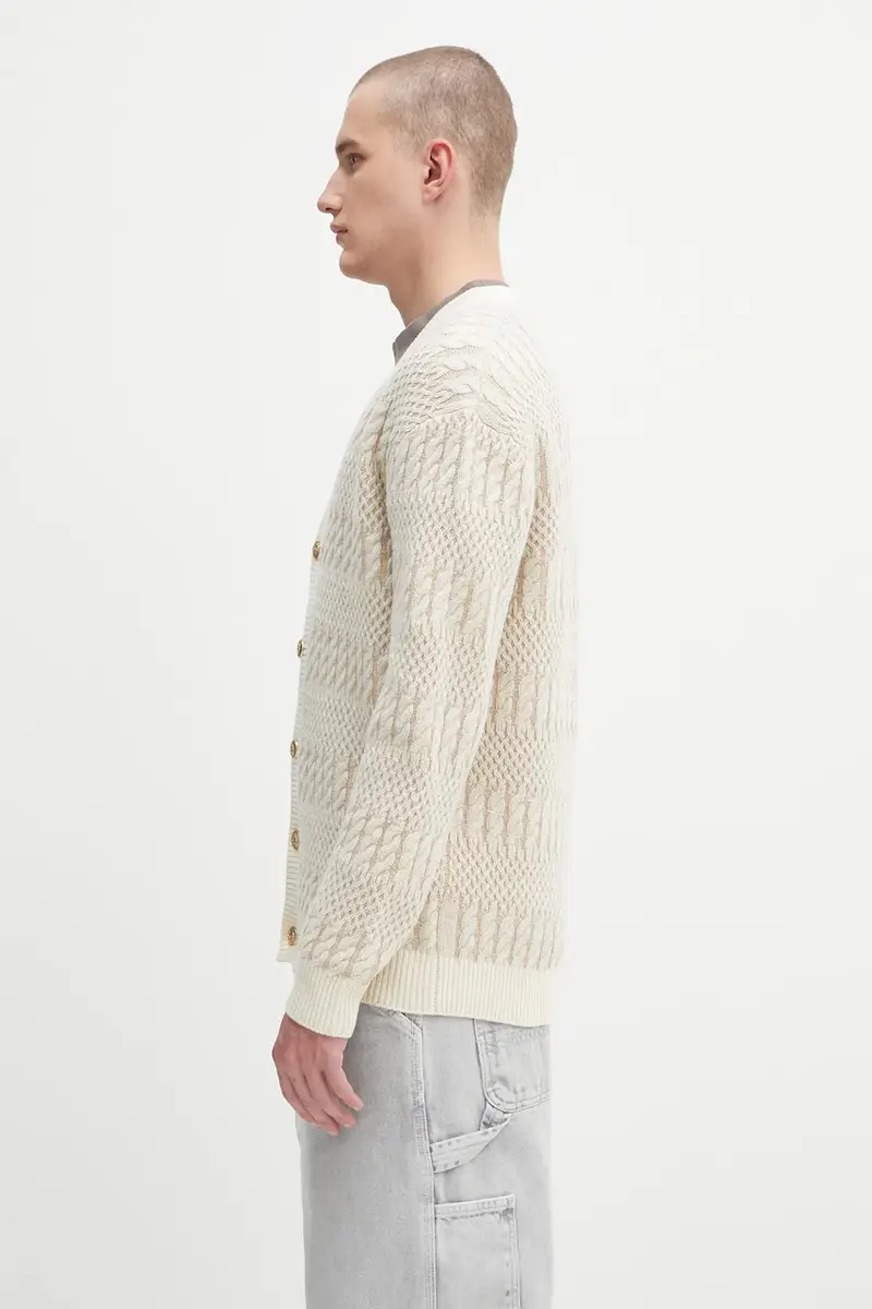 cardigan in lana Le Cardigan Torsades Bicolore Beige miniatura 2