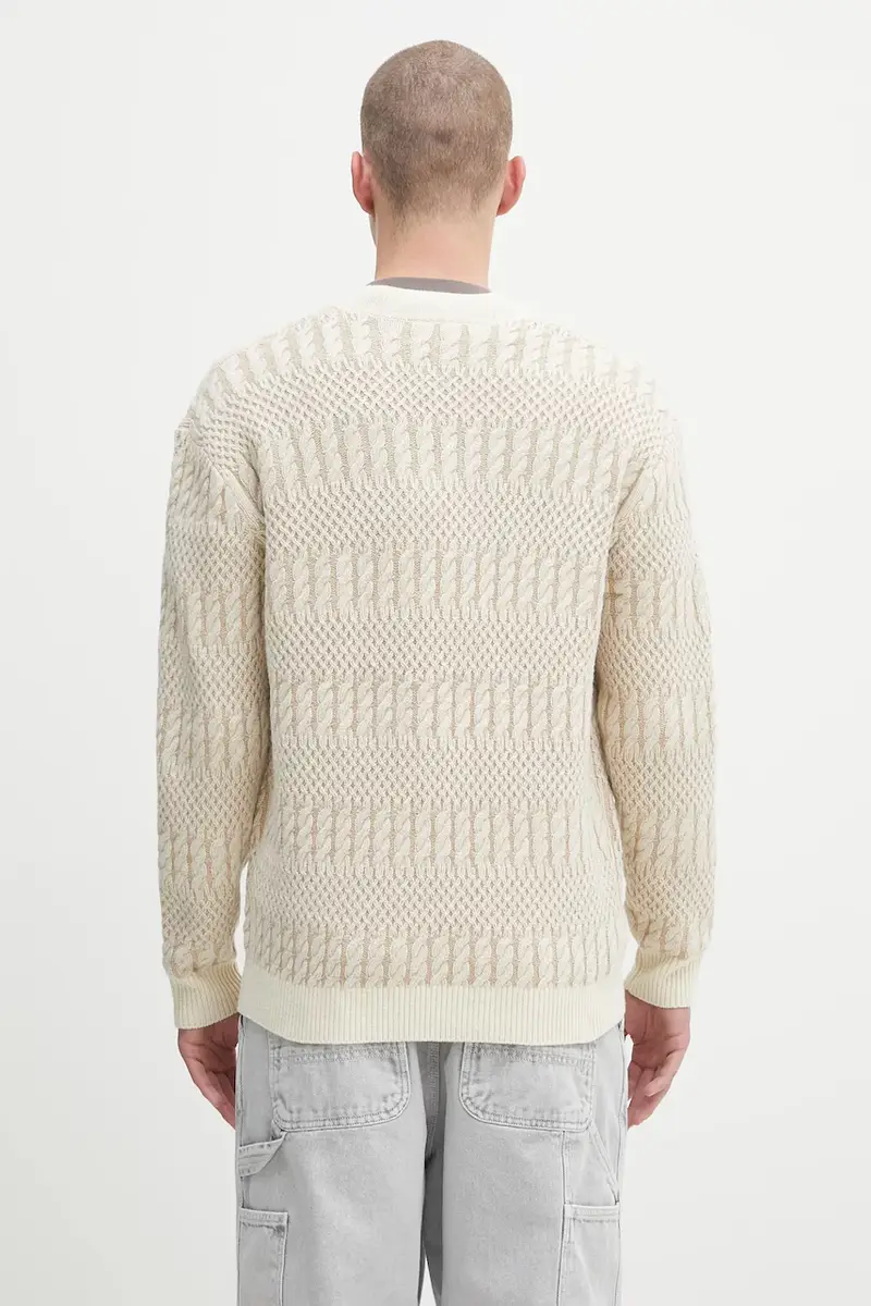 cardigan in lana Le Cardigan Torsades Bicolore Beige miniatura 3