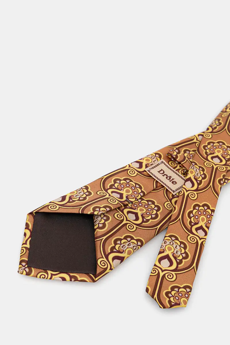 cravatta in seta Cravate Tapisserie Florale Arancione miniatura 2