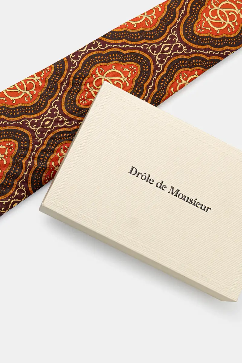 cravatta in seta La Cravate MEdaillon colore arancione I.TI002.SE016 miniatura 3